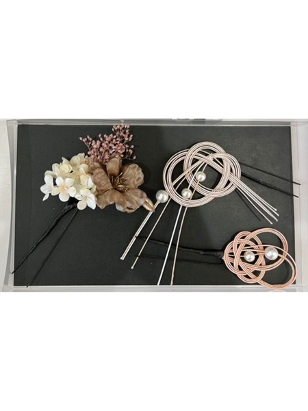 髪飾り　水引パール   ピンク