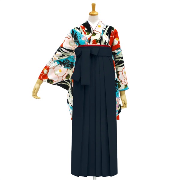 【Web限定】きもの単品 M0051 花きりばみ 黒