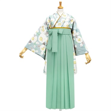 きもの単品 M0055 りんご椿 水色