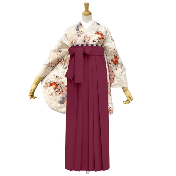 きもの単品 M0088 松に花丸紋 ベージュ