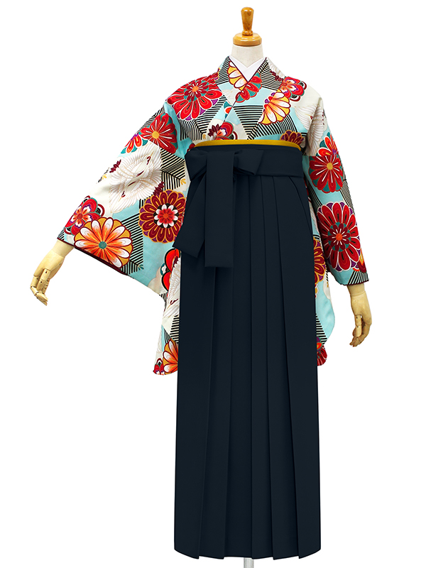 鉄紺色灯模様 和服 着物 Iron navy color Japanese clothes kimono